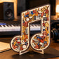 Houten puzzel met muzieknoten