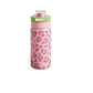 Geïsoleerde waterfles met luipaardprint en dubbele drinkdop.