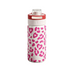 Geïsoleerde waterfles met luipaardprint en dubbele drinkdop.