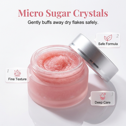 Milde exfoliërende lippenscrub met aardbeiensmaak