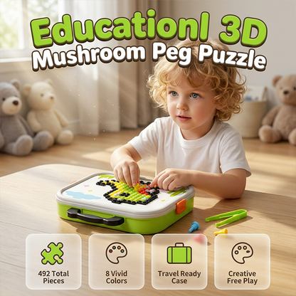 Creatieve 3D paddenstoelpuzzel met pinnetjes