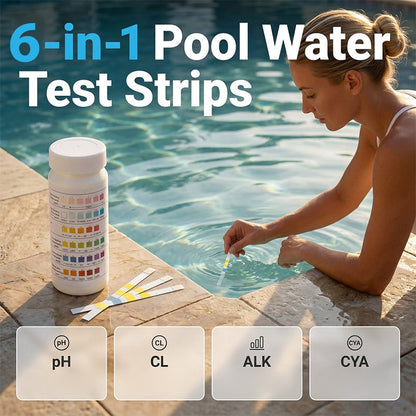 📢 ZOMERUITVERKOOP! 🔥 50% KORTING op professionele waterteststrips. Sla nu je slag! 🏊‍♀️