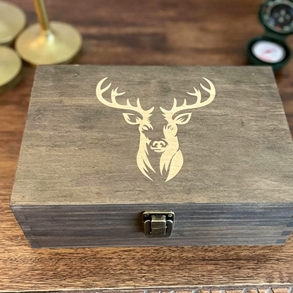 Houten jachtherinneringsdoos