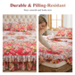 🌸 -50% ! 🛏️ 3-Delig Bloemen Bedrok Set met Ruches – Hoogdichtheid Katoenmix – 5 Maten – Bedrok + 2 Kussenslopen voor Slaapkamer 🌷