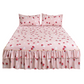 🌸 -50% ! 🛏️ 3-Delig Bloemen Bedrok Set met Ruches – Hoogdichtheid Katoenmix – 5 Maten – Bedrok + 2 Kussenslopen voor Slaapkamer 🌷