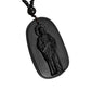 Ketting met kralen en hanger van religieuze figuur