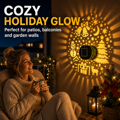 Decoratieve wandprojectielamp op zonne-energie voor buiten
