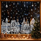 📢📢  1+1 gratis⏰🎄 Kerststad raamstickerset