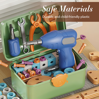 🧰 50% KORTING – Educatieve Bouwset voor Kinderen | 124+ Onderdelen met Elektrische Boor & Opbergbox | Bouwen, Schroeven & Creatief Spelen