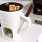 🎄Keramische Fondue Mok voor Chocolade en Kaas | Inclusief Vork