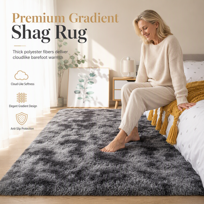 🛋️ Pluche Vloerkleed met Kleurverloop