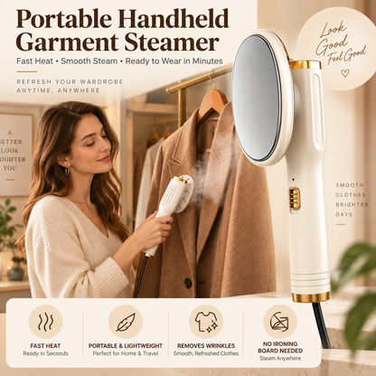 👔✨Knaller: 50% korting!👔✨ Draagbare handstomer voor kleding. Opwarmtijd van 20 seconden, droog- en stoomfunctie, lekvrij 🌫️