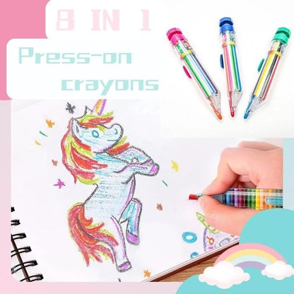 📢📢  2+1 gratis🎨 Teken direct in 8 kleuren! Veelkleurige krijtstift zonder doosje