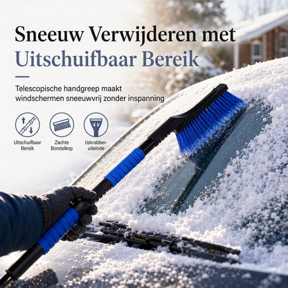 Verlengbare Autosneeuwschop met Sneeuwborstel & IJsschraper