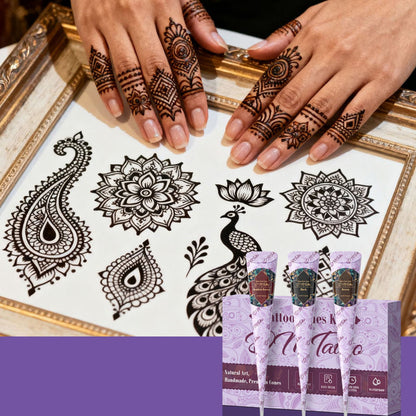 Complete 3-kleuren henna tattoo set