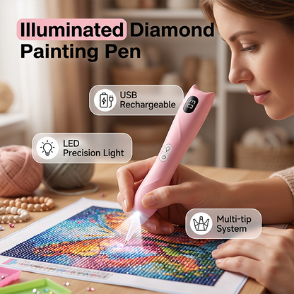 💎 LED Diamond Painting Pen – Oplaadbare Diamond Painting Pen met Verlichting