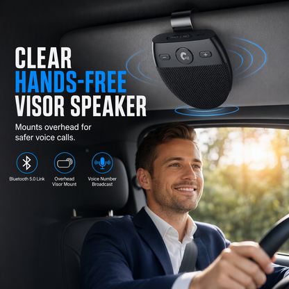 📢📢 50% KORTING🚗SP11 Bluetooth-handsfree-luidspreker voor in de zonneklep met automatische inschakeling via trilling, A2DP-ondersteuning en gesproken melding van beller-ID