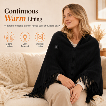 🔥 Elektrisch verwarmde omslagdeken voor dames – behaaglijke warmte & comfort 🧣✨