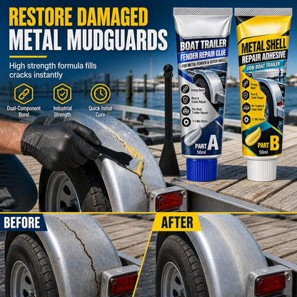 🔧⛵ 50% KORTING! Metaallijm voor boottrailers – tweecomponenten AB-lijm; eenvoudig te mengen en zorgt voor een ijzersterke verbinding van metalen spatborden. Trillingsbestendig, waterdicht en uiterst robuust! 🛡️💪