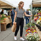 ⏰🎁Hoge elastische broek voor dames met zakken met ritssluiting